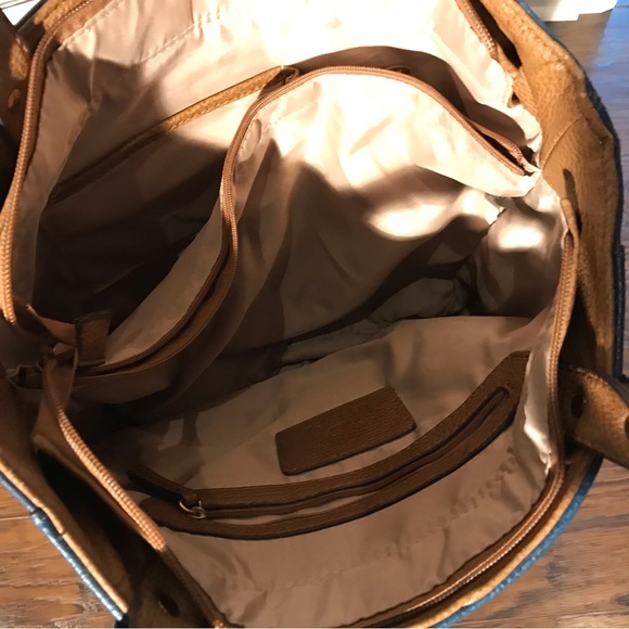 Blue leather handbag - Picture 3 of 3